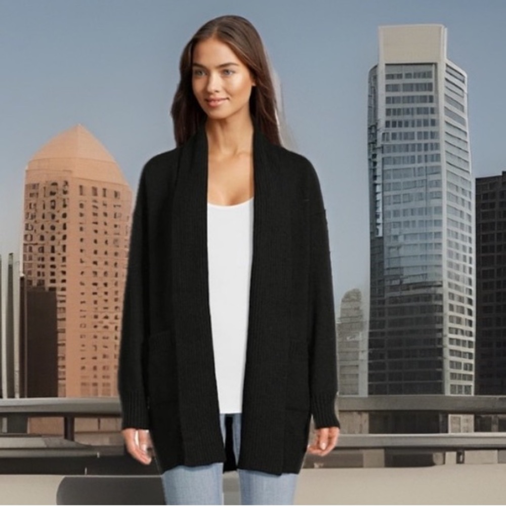 Time & Tru Women's Comfy Oversized Fuzzy Cardigan Sweater W/Pockets Super Soft